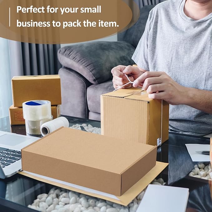 Eupako 11x8x2" Brown Shipping Boxes Corrugated Box Mailers 20 Pack Cardboard - Image 6