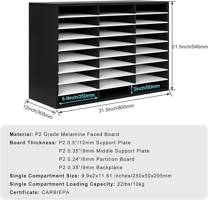 PAG Mail Sorter Organizer, Wood Literature Organizer, Student Mailbox - Image 4