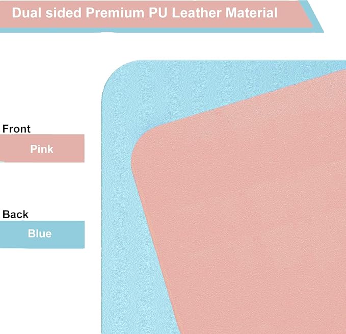 SUJAYU Dual Sided PU Leather Desk Pad, Mouse Pad, Office Desk Mat, Non-Slip - Image 3