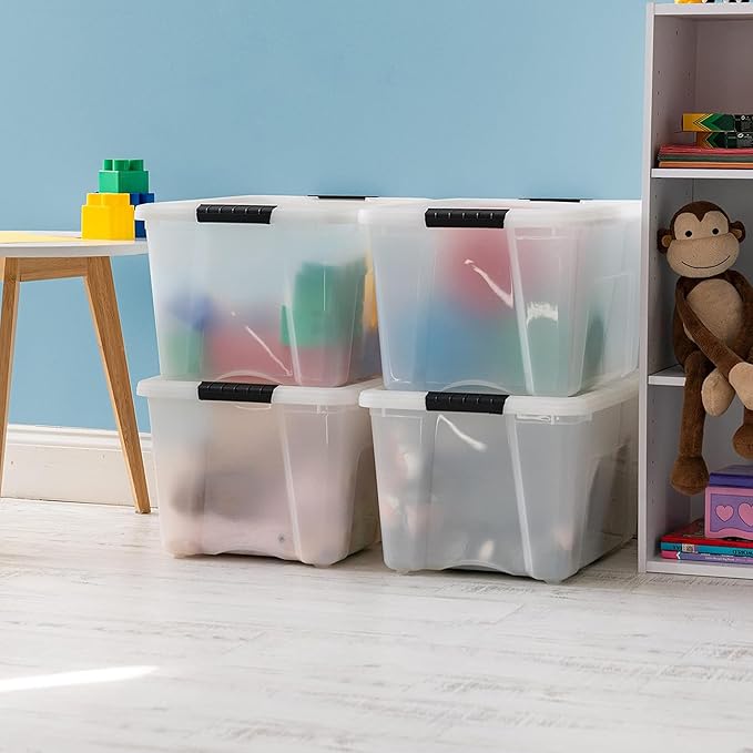 IRIS USA 40 Qt Stackable Plastic Storage Bins - Image 2