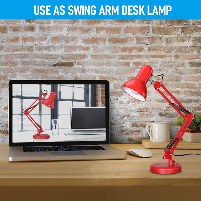 TORCHSTAR Metal Desk Lamp with Clamp, Swing Arm, Architect Adjustable Gooseneck - Image 3