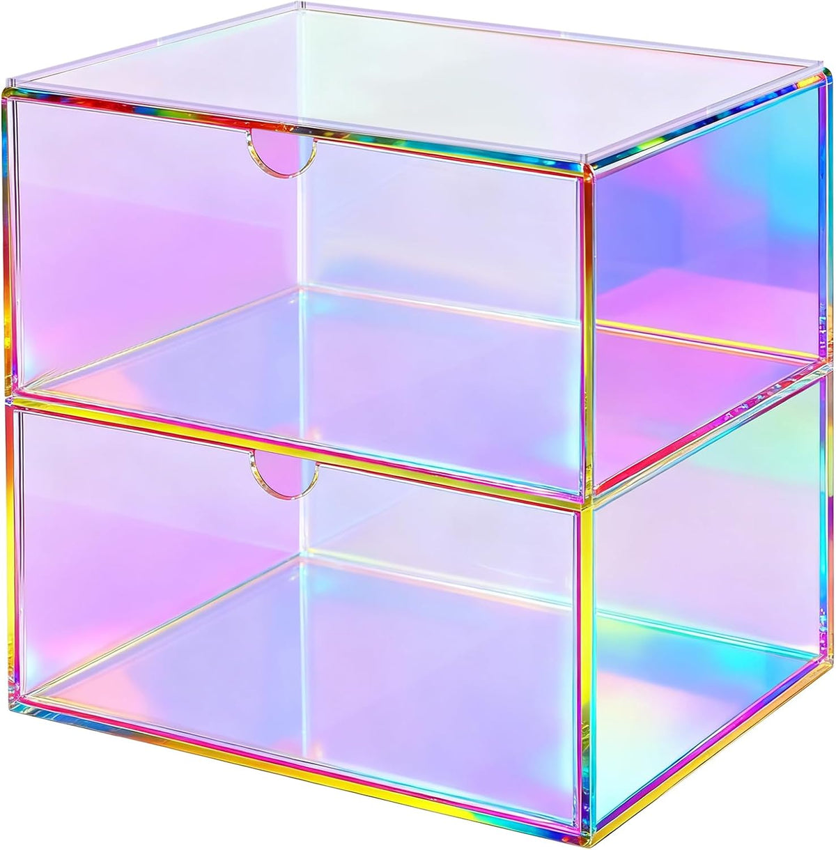 Acrylic Desk Organizer with Drawers Stackable Makeup Organizer for Vanity Off...