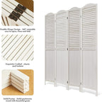 Room Dividers, 5.75Ft Individual Privacy Screens Foldable Wooden Louver & MDF - Image 5