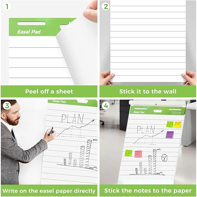 Sticky Easel Pad, Anchor Chart Paper, Our Sticky Easel Pads measure 13 x 17 - Image 3