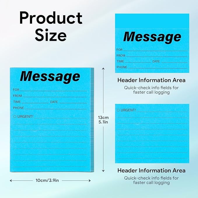 9Pack Phone Message Pads for Office, 4 x 5 Inch Self-Stick Note Pads, While You - Image 2
