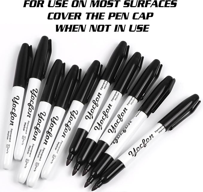 Yocfon Permanent Markers, Fine Tip, Waterproof Markers, Works On Plastic - Image 6