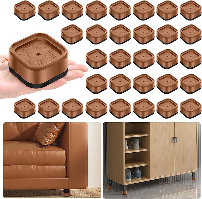 shouwuhho 32 Pack Furniture Risers Adjustable Bed Risers Heavy Duty Lifts by EnjoyLifeEnjoyHappiness