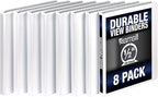 Samsill Durable .5 Inch Binder, Made in the USA, Round Ring Customizable Clear by Samsill