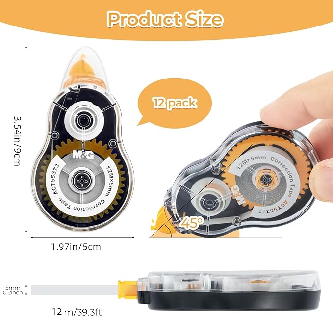 M&G 39.3 Feet Correction Tape, 12 Pack Correction Tape, Office Products - Image 2
