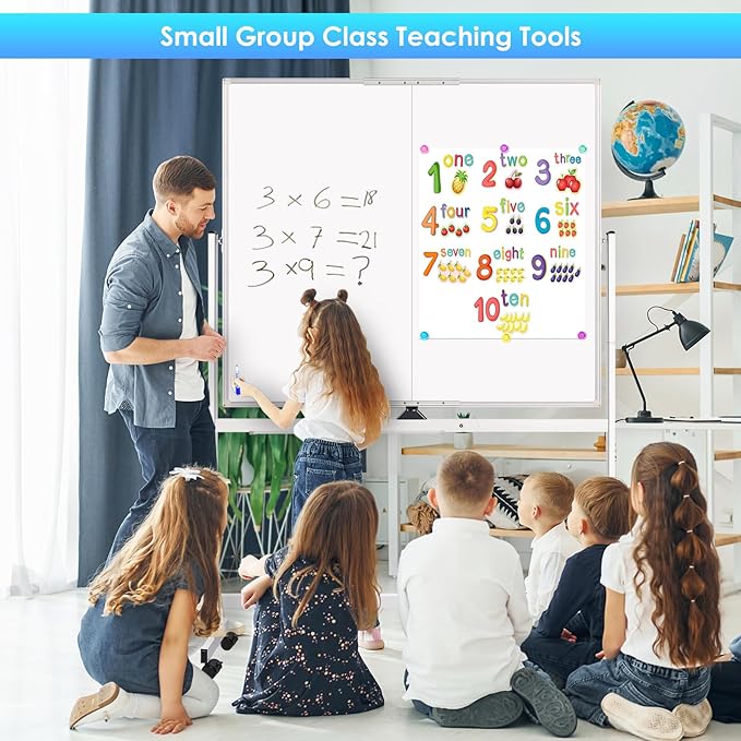 maxtek Rolling Whiteboard, 48x48 Large Magnetic White Board - Image 6
