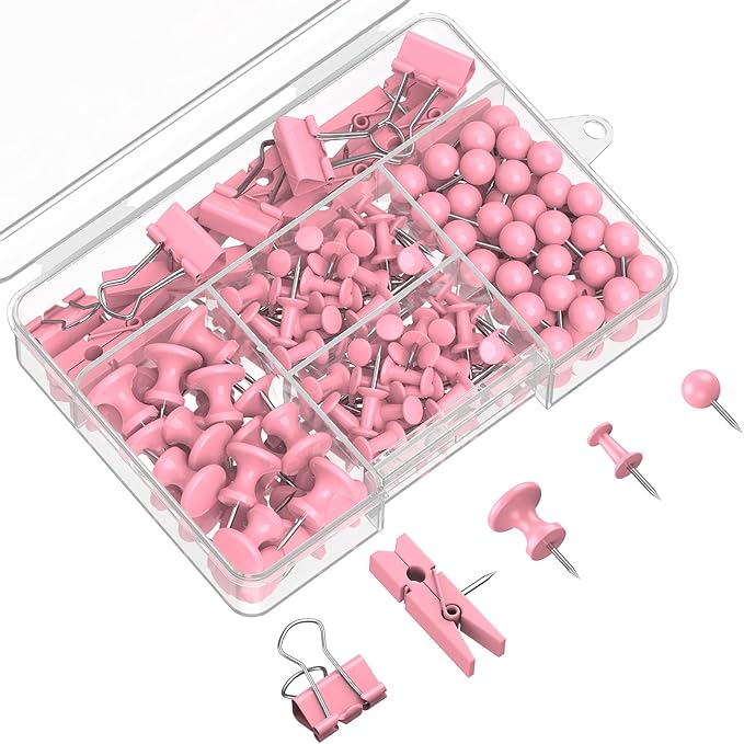 Uniclife 200 Pcs Thumb Tacks for Wall, Decorative Push Pins, Cute Thumbtacks by UnicLife