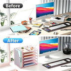 gianotter 6-tier paper organizer with magazine holder, close-up detail