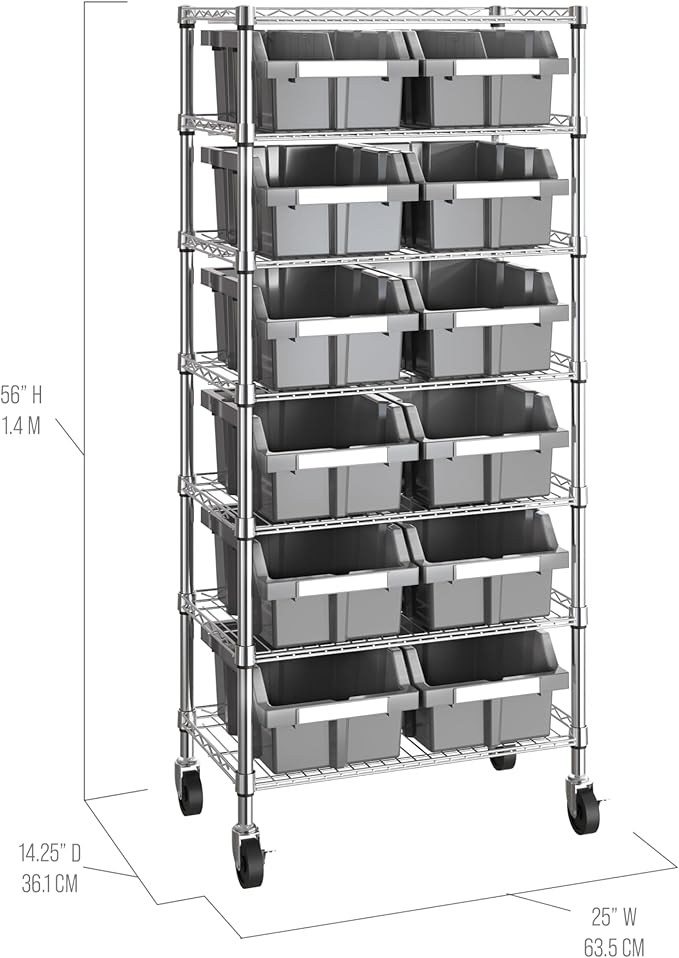 Seville Classics Heavy Duty NSF Bin Rack Solid Steel Wire Shelving Storage Unit - Image 12