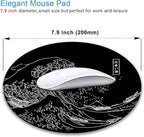 IMAYONDIA Japanese Great Wave Mouse Pad Small, Kanagawa Round Mousepad - Image 2