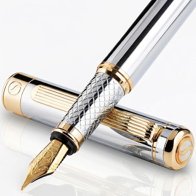 Scriveiner Silver Chrome Fountain Pen by Scriveiner