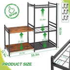 daoutime garage tool organizer with 2-tier wooden shelves, package contents