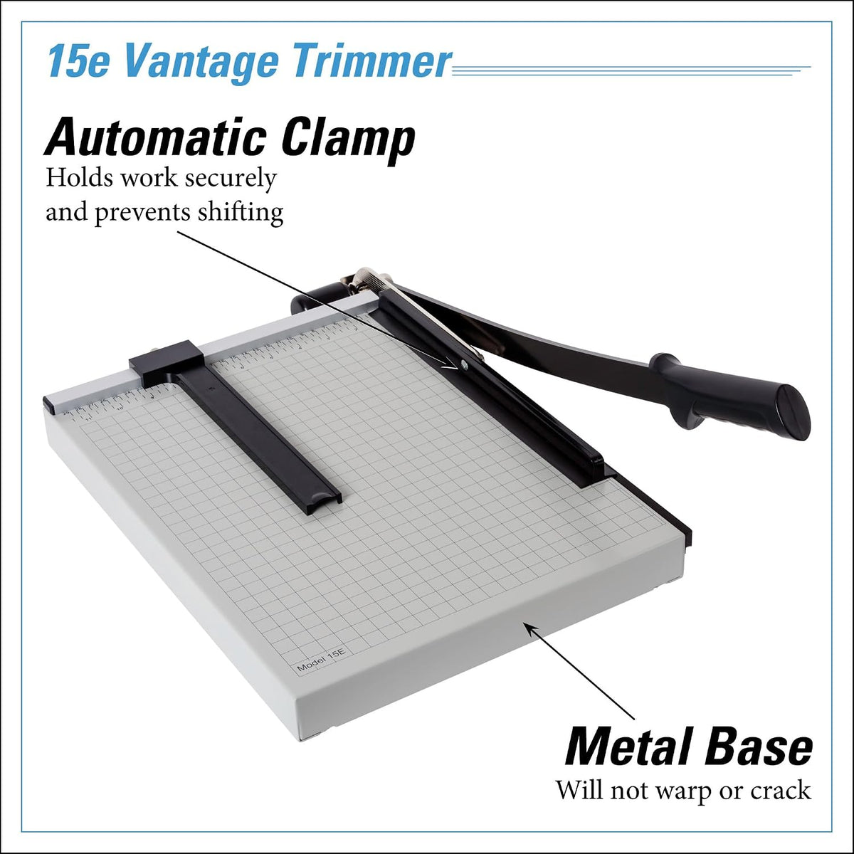Dahle 15e Vantage Paper Trimmer, 15" Cut Length, 15 Sheet, Automatic Cla...