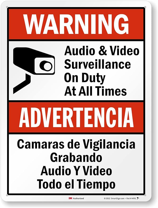 SmartSign 24 x 18 inch “Warning by SmartSign