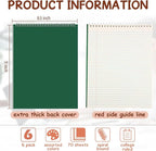 Maitys 6 Pcs Legal Pad Steno Spiral Notebook 8.5" x 11" Top Bound Spiral Pads - Image 2