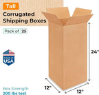 Tall Moving & Shipping Boxes 12"L x 12"W x 24"H - Image 2