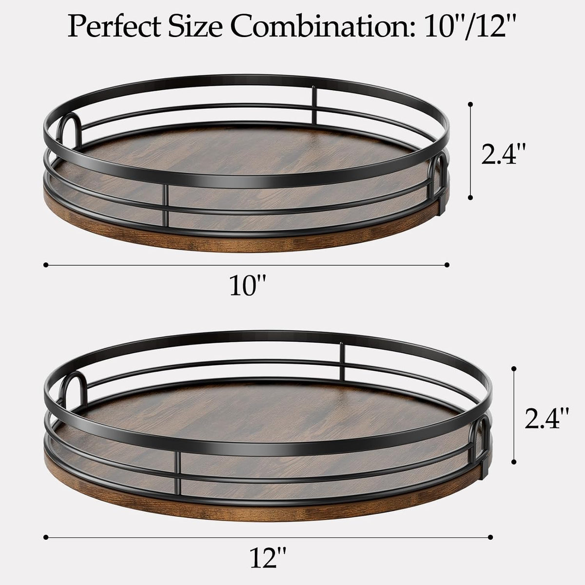 LAMU 2 Pack Lazy Susan Organizer for Table Top Cabinet Kitchen Countertop
