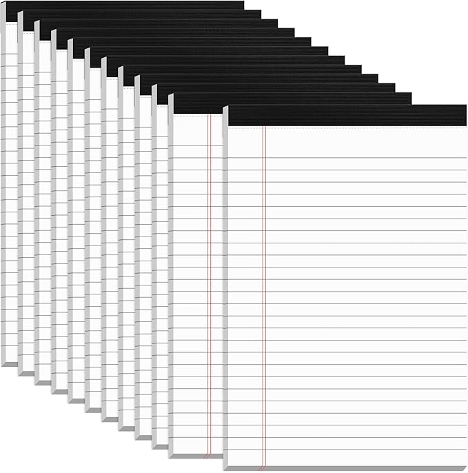 Roneky 12 Pack Note Pads 5x8, Small Legal Pads 5x8 White Writing Paper by NotePads