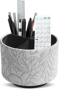 Hennaja Round Leather Art Supply Organizer, Remote Control Holder, 360 Degree by Hennaja