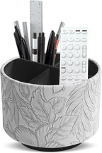Hennaja Round Leather Art Supply Organizer, Remote Control Holder, 360 Degree by Hennaja