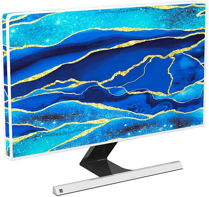 Baocicco Royal Blue Marble Waterproof TV Cover 70 Inch Creative Design Monitor by Baocicco