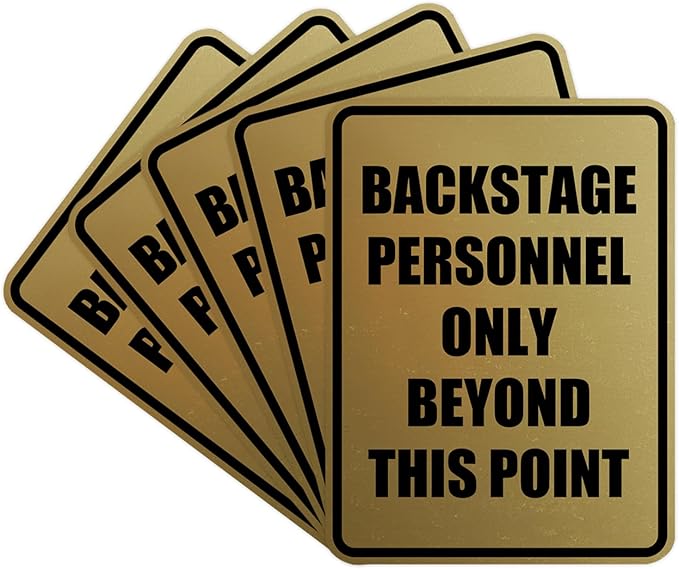 Portrait Round Backstage Personnel Only Beyond This Point Door or Wall Sign by SignsByLITA