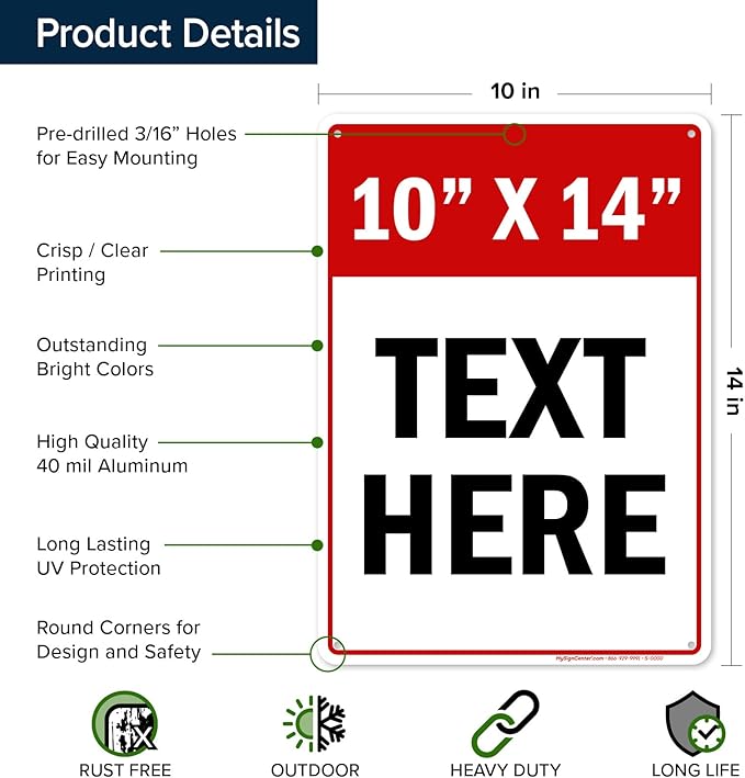 Custom Sign, Custom Sign for Business, Indoor/Outdoor use. 10x14 Inches - Image 7
