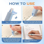 EQUNROY 10 Pcs Correction Tape for Instant Error Fixing, Easy-to-Use Pen-Style - Image 4