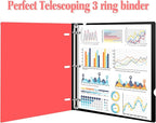 INFUN Telescoping 3 Ring Binder, Portable Plastic 0.75 inch 3 Ring Binder - Image 4