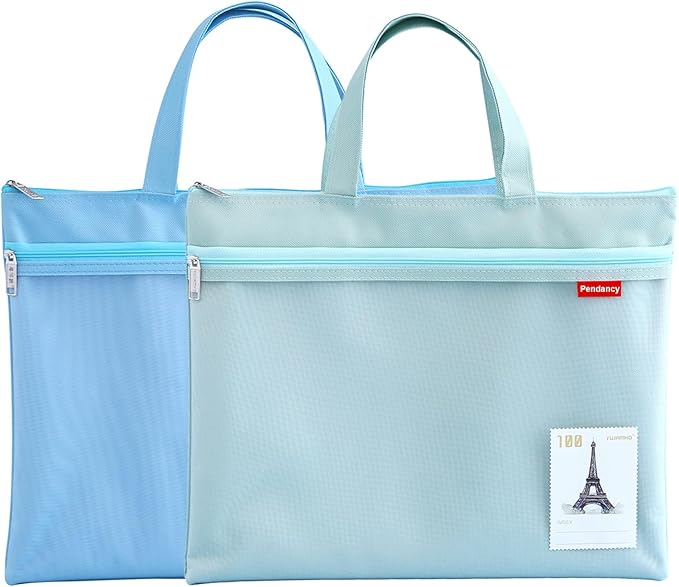 Pendancy Mesh Zipper Pouch 11x13.7 in, A4 Size Foldable Document Storage by Pendancy
