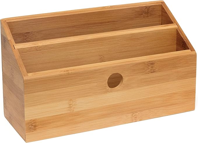 Lipper International 808 Bamboo Wood 2-Slot Office Supply Desk Organizer by LipperInternational