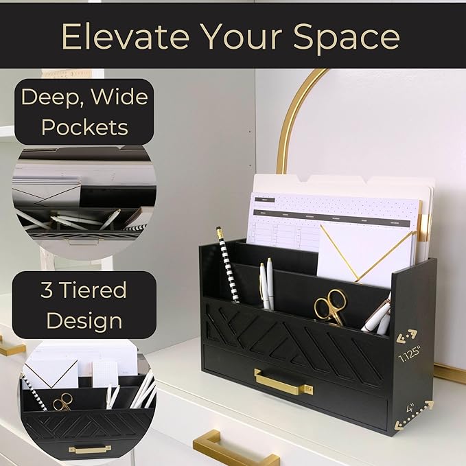BLU MONACO | Wooden Mail Organizer - Image 3