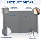 SWANCROWN Glass Enclosed Bulletin Board 48"x32", Locking Message Board - Image 3