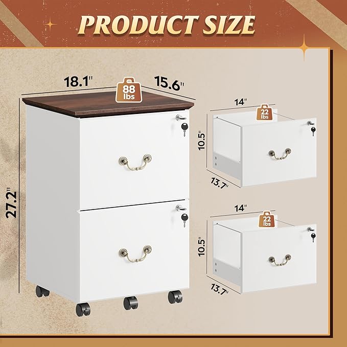 DEVAISE File Cabinet 2-Drawer, Small Office Furniture - Image 3