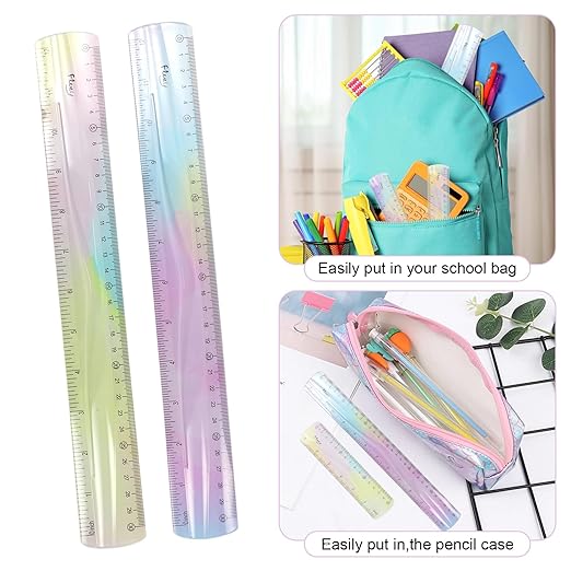 4 Pcs Flexible Ruler, Cute Bendable Flexible - Image 4