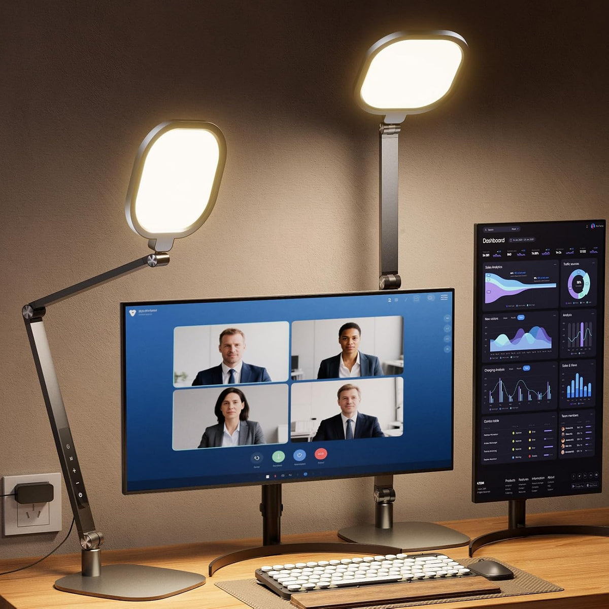 LitONES 2 Packs LED Desk Lamp for Home Office, 15W Desk Light with CRI 97.8