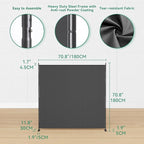 Helios&Hestia 1-Panel 6 ft Tall Indoor Folding Room Divider, Portable Privacy - Image 6