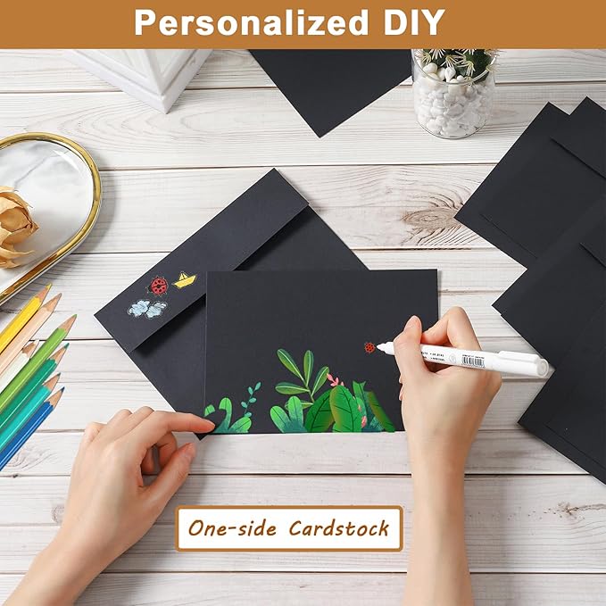 Silunkia 100 Packs Black Blank Greeting Cards - Image 4