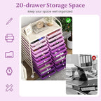 Happygrill 20-Drawer Organizer Cart Tools, Mobile Utility Storage Cart - Image 6