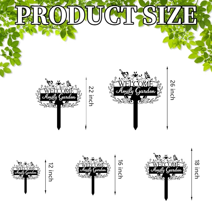 Custom Metal Garden Sign | Customized Butterfly Bird Garden Name Sign | - Image 5