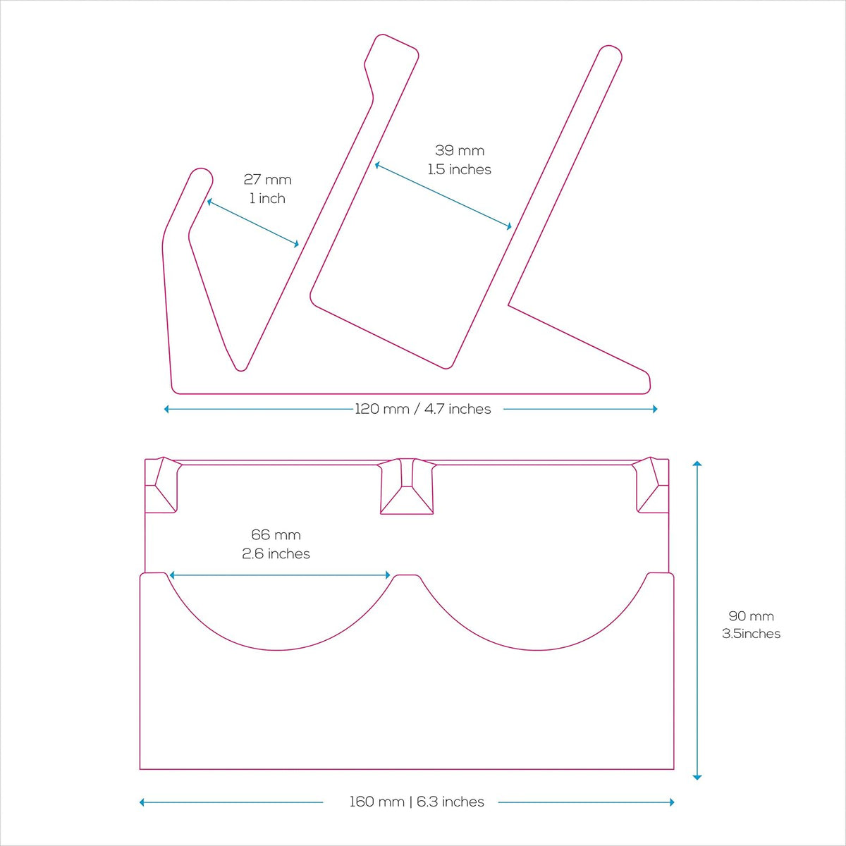 BRAINWAVZ Desktop Keyboard & Dual PC Mouse Stand Holder, Suitable for Sma...