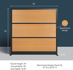 Stand Up Desk Store Beechwood Aesthetic Modular Walls | 70" W x 70" H Modular - Image 3
