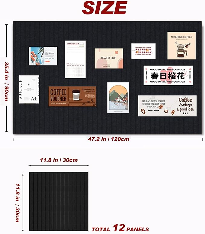 Large Felt Wall Tiles Cork Boards - Image 2