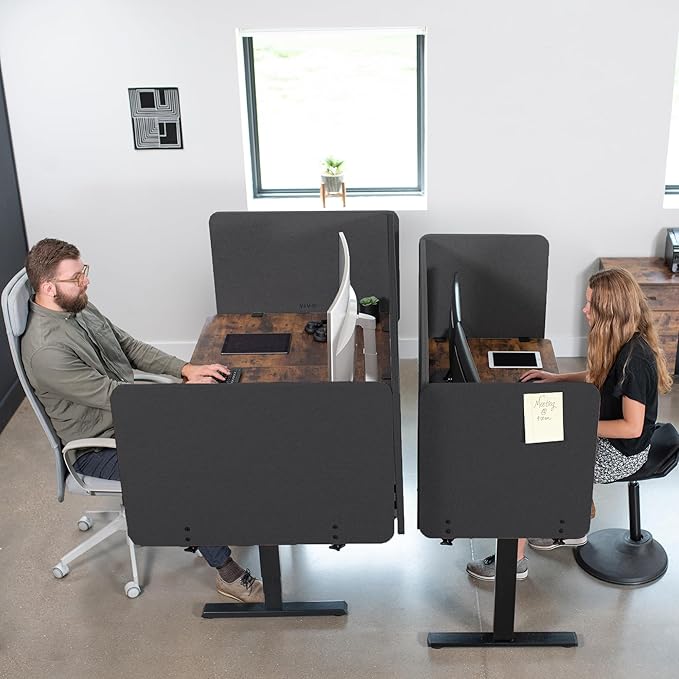 VIVO Clamp-on/Screw-on 60 x 24 inch Privacy Panel, Sound Absorbing Cubicle Desk - Image 9