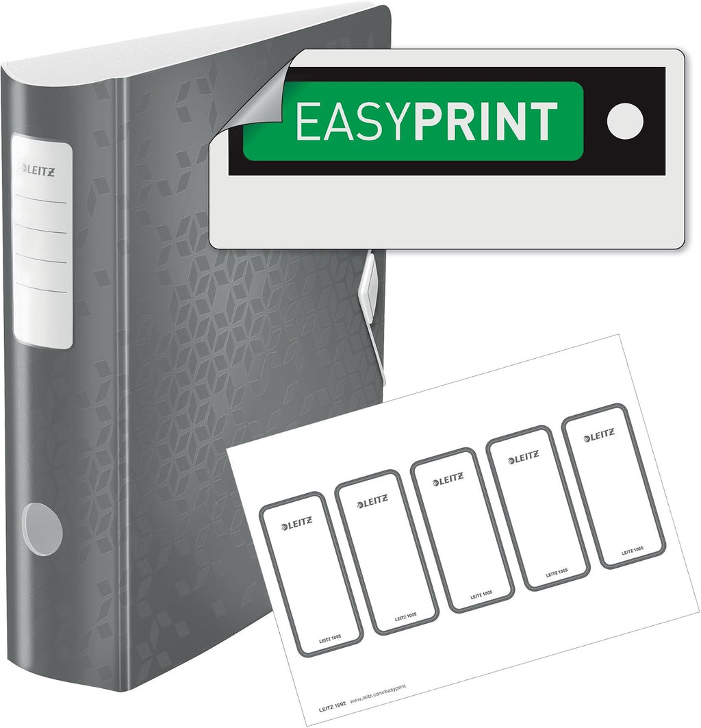 Leitz A4 Lever Arch File Active, White, Curved Spine 75mm Width, Elastic Fastening, Light polyfoam, Wow Range, 11060001
