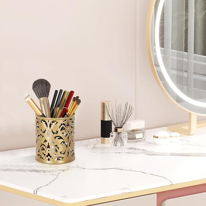 EasyPAG Gold Pen Holder for Desk, 2 Pack Round Pen Organizer, Brush Holder for - Image 6